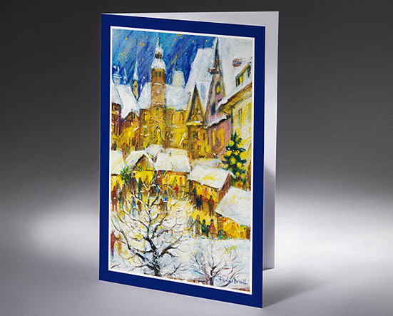 Weihnachtsmarkt in einem fränkischen Städtchen. 1998