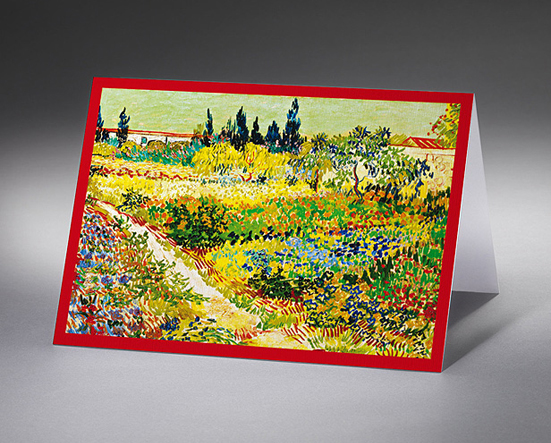 Blühender Garten mit Pfad. Arles 1888.