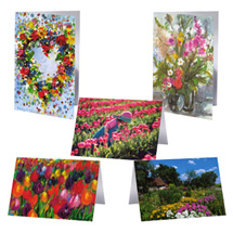 Grußkartensortiment Blumengrüße<br>(mit Texteindruck)