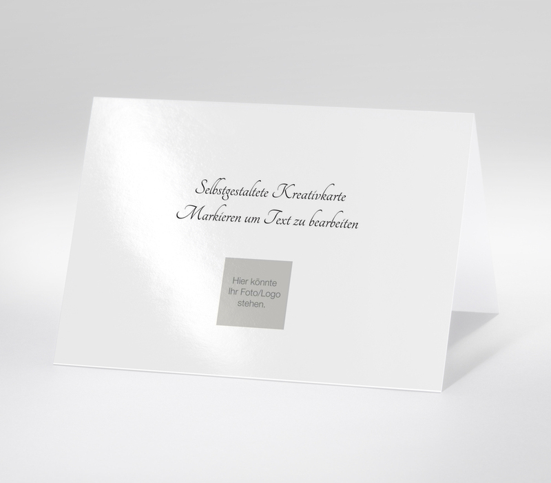 Individuell gestaltbare Karte mit Platzhalter für Text und Logo (quer)  