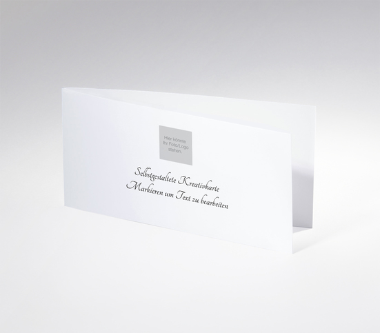 Individuell gestaltbare Karte mit Platzhalter für Text und Logo (quer)
