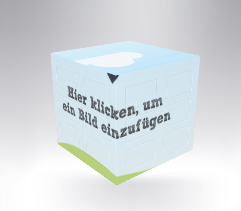 Adventskalender in Würfelform von Lindt zur individuellen Gestaltung mit Platzhalter-Motiv. Kann mit eigenen Bildern, Logos oder Designs personalisiert werden.