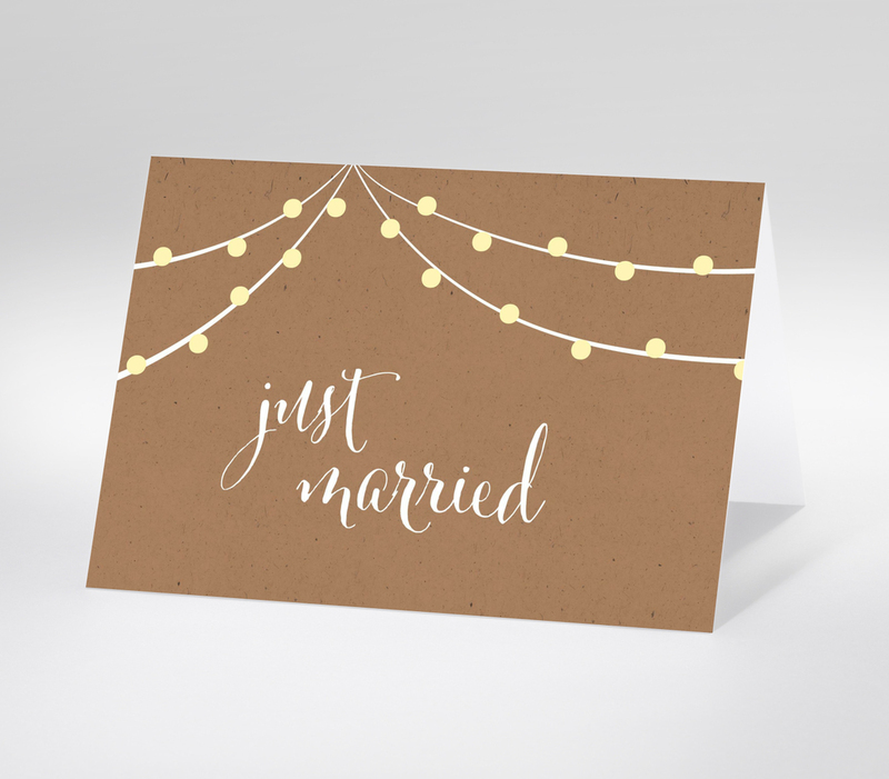 Elegante Hochzeitskarte mit Herzlinien-Design und Schriftzug Ja – Herzlichen Glückwunsch zur Hochzeit.