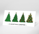 Illustration Christmas Loading mit vier Weihnachtsbäumen im Ladebalken-Stil