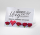 Herz aus Stoff mit roten Rosen und Aufschrift Herzlichen Glückwunsch zur Hochzeit