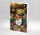 Weihnachtliche Geschenkverpackungen mit Herzanhänger Merry Christmas auf Holztisch